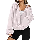 UNCOOYEE Womens Zip Up Hoodies Oversized Workout Sweatshirts Fall Fashion 2025 Casual Fleece Y2k Jackets Winter Fall Clothes