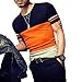 LOGEEYAR Mens Summer Fashion Fitted Cotton Short-Sleeve Contrast Color Stitching T-Shirt (533-Orange, Medium-2)