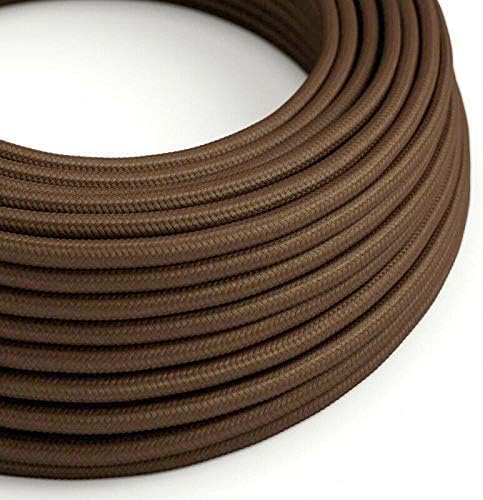 LEDSone Brown wire 16.4ft Vintage 2 Core Round 18 Gauge Cable Fabric Cloth Covered Electrical Wire, 5m 2 conductors Lamp cable Modern Cloth Covered Wire for Pendant Light Bulb Industrial DIY Project. — image 1