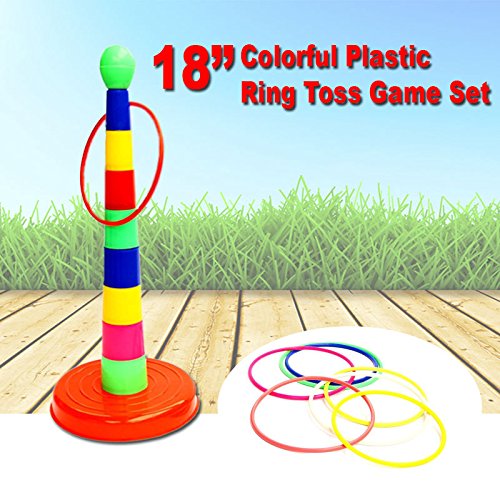 Ring Toss Game Set 46 Centimeters 18 Inches Colorful Plastic Sport