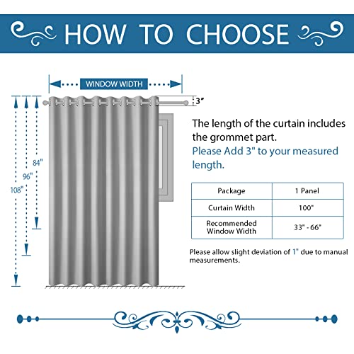 RHF White Sliding Door Curtains, 100 Blackout Sliding Glass Door