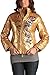ED HARDY Womens Skulls and Roses Down Puffer Jacket - Gold