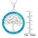 Sterling Silver Tree of Life Necklace with Created Opal Gemstone Mother of Pearl or Abalone Shell Pendant Necklace for Women