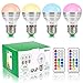 NetBoat E26/E27 LED Bulbs, 3W,RGBW,20 Watts Equivalent,Colors Changing,180° Beam Angle,300LM,Mood Ambiance LED Lamp Dimmable with IR Remote Control,4-Pack