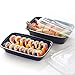 Maredash 34OZ Meal Prep Containers,Food Storage Container with Sealed Black Lid and Fork Spoon,Lunch Box, Foldable Meal Peparation Container, Microwave,Refrigerator and Dishwasher