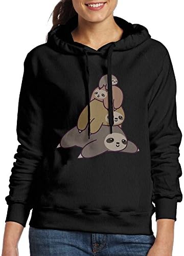 Kawaii Sloth Women Long Sleeves Sweatshirt Crop Top Hoodies
