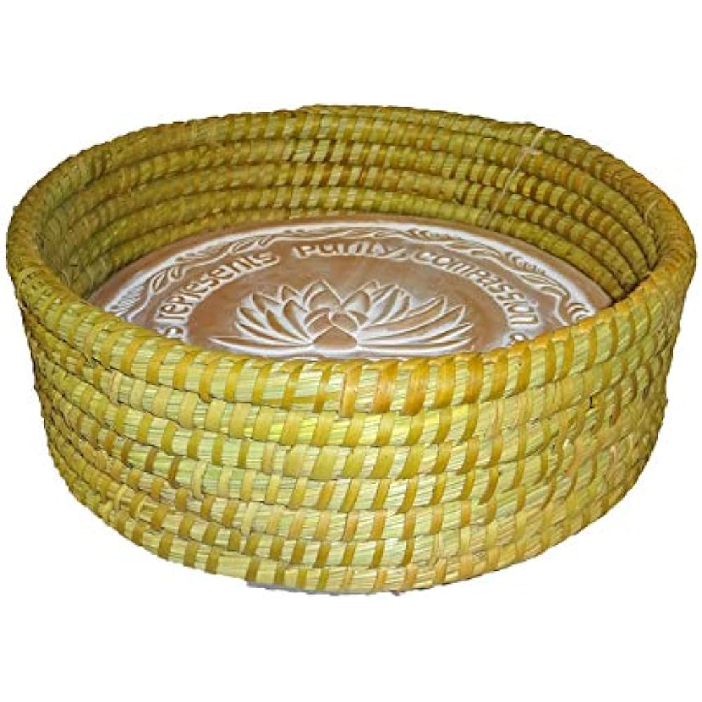 Warming Bread Basket With Lotus Warmer Tile Stone Hand Woven For Rolls