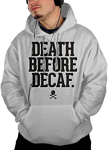HGDXSA Death Before Decaf Vintage Cool Sweatshirts Big Pockets BTS Sweatshirt
