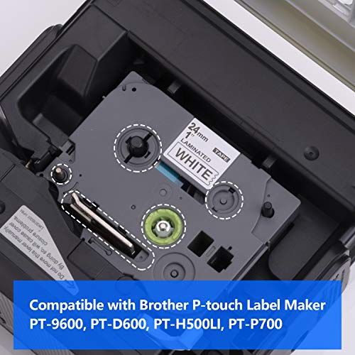 4 Packs WEEMAY Compatible 24mm 0.94 Laminated White Tape, Replace Brother Label Tape TZe-251 TZe251 TZ-251 TZ251, for P-Touch PT-D600 PT-P700 PT-P750W PT-P900W Label Maker (1 Inch Black on White)