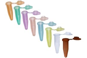 100Pcs 1.5ml Microcentrifuge Tube with Snap Cap, Multicolor Plastic Centrifuge Tubes Small Sample Bottle Mirco Test Tubes for