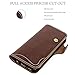Galaxy S8 Plus Wallet Leather Case, Genuine Cowhide Handmade Protective Vintage Flip Folio Cover with Snap Magnetic Closure and Hand Strap for Samsung Galaxy S8 Plus - Dark Brown