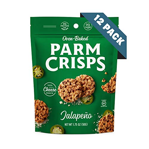 ParmCrisps Jalapeno Parmesan Cheese Crisps, 1.75 Oz (Pack Of 12), Keto