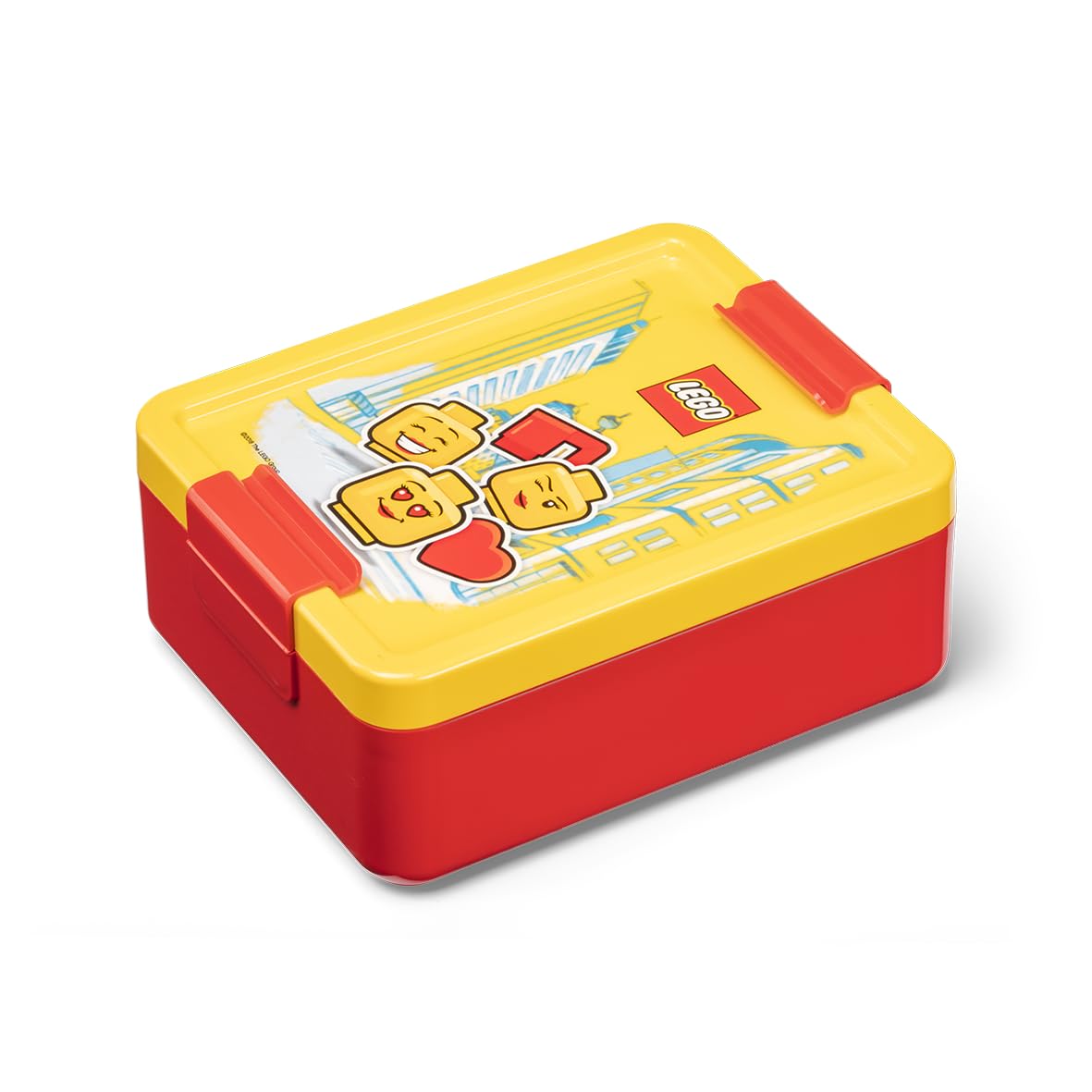 LEGO Lunch Box with compartments - Iconic Girl Design, Durable & Fun for Kids, Yellow & Red, Dishwasher Safe, Perfect for Meal Prep, Snacks and Travel