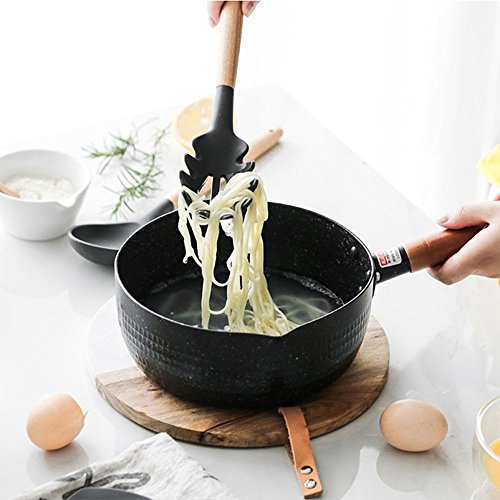 Cooking Utensils Silicone - Kitchen Silicone Utensil Set of 9 Wooden Silicone Kitchen Utensil - Silicone Spatula Set Tools for Cooking - Easy Wash,Grey - Thumbnail 4
