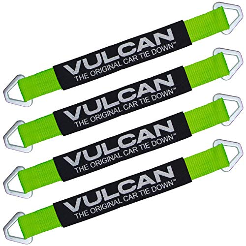 VULCAN Complete Axle Strap Tie Down Kit with Wire Hook Ratchet Straps