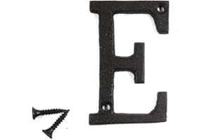 KiaoTime 3" Vintage Decorative Cast Iron Metal Alphabet Letters Wall Sign Hanging Address Name Sign Letter 'E'