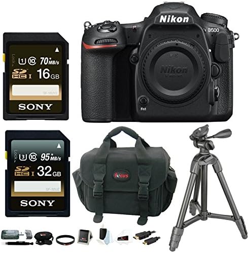 Nikon D500 20.9 MP DSLR Camera (Body) w/ 16GB &amp; 32GB SD Card &amp; 39" Tripod Bundle