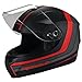 TRIANGLE Full Face Matte Street Bike Motorcycle Helmet [DOT] (Medium,Matte Black/Red)
