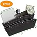 Car Seat Side Pocket - Premium PU Leather Car Gap Filler Storage Pockets, Easy Access Cellphones Cards Glasses Cables and Other Gadgets (Elegant Black, 2 PCS, Fits 0.8-1.6 inches)