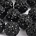 RUBYCA Pave Czech Crystal Disco Ball Clay Beads fit Shamballa Jewelry (20pcs, 10mm, JB Black)