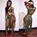 Antique Style Womens Sexy 2 Pieces Outfits Backless Wrapped Crop Top Tasseles Skirt Club Dress