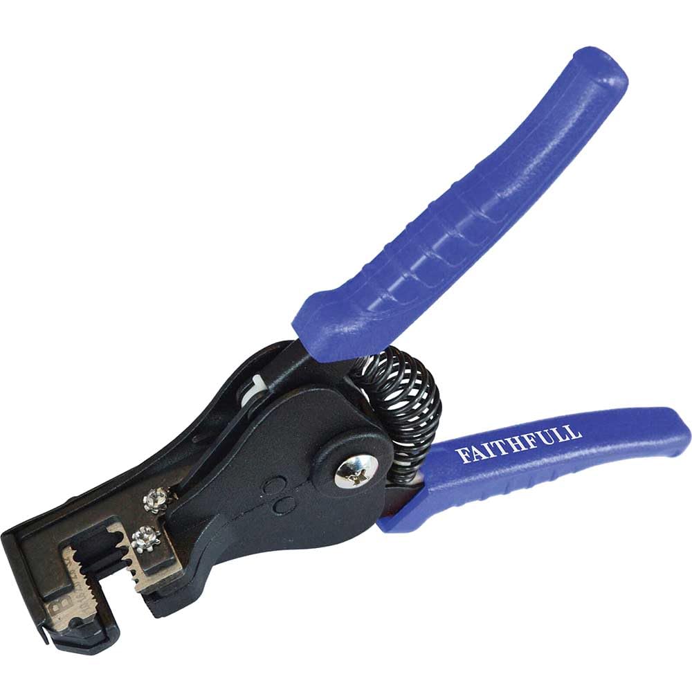 Faithfull PLWSAUTO Automatic Wire Stripper Capacity 1-3.2mm, Black|white|blue