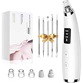 Rechargeable Blackhead Vacuum Pore Cleaner - 5 Attachments & 3 Suction Levels for Deep Facial Cleansing, USB-Powered Blackhead Remover for Women and Men (White)