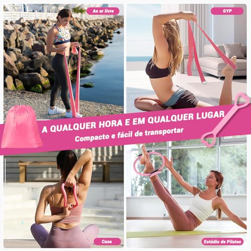 Kit Pilates em Casa, Conjunto de 13 Peças para Yoga Pilates Circle, Kit de Ioga para Iniciantes e Entusiastas de Pilates