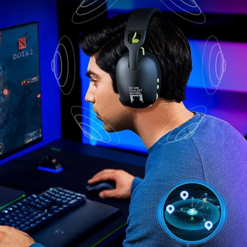 ONIKUMA GAMING Headset Gamer sem Fio para PS5, PS4, PC, 2.4GHz USB e Bluetooth 5.3, Preto, Over Ear