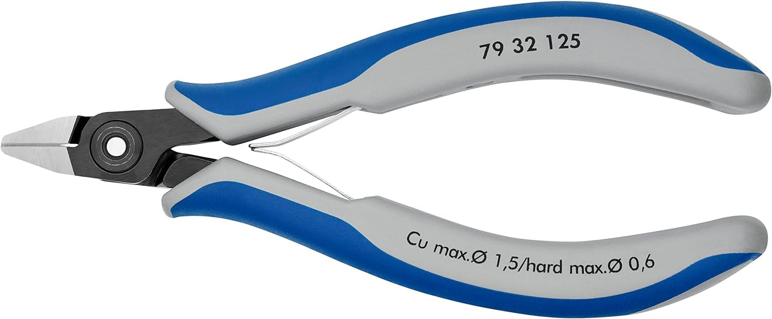 KNIPEX Precision Electronics Diagonal Cutter with Multi-Component Handles 125 mm, 79 32 125