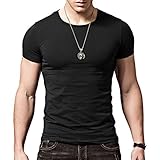 XShing Form Fitting Men T Shirt Soft Short Sleeves Athletic Muscle Cotton T Shirts