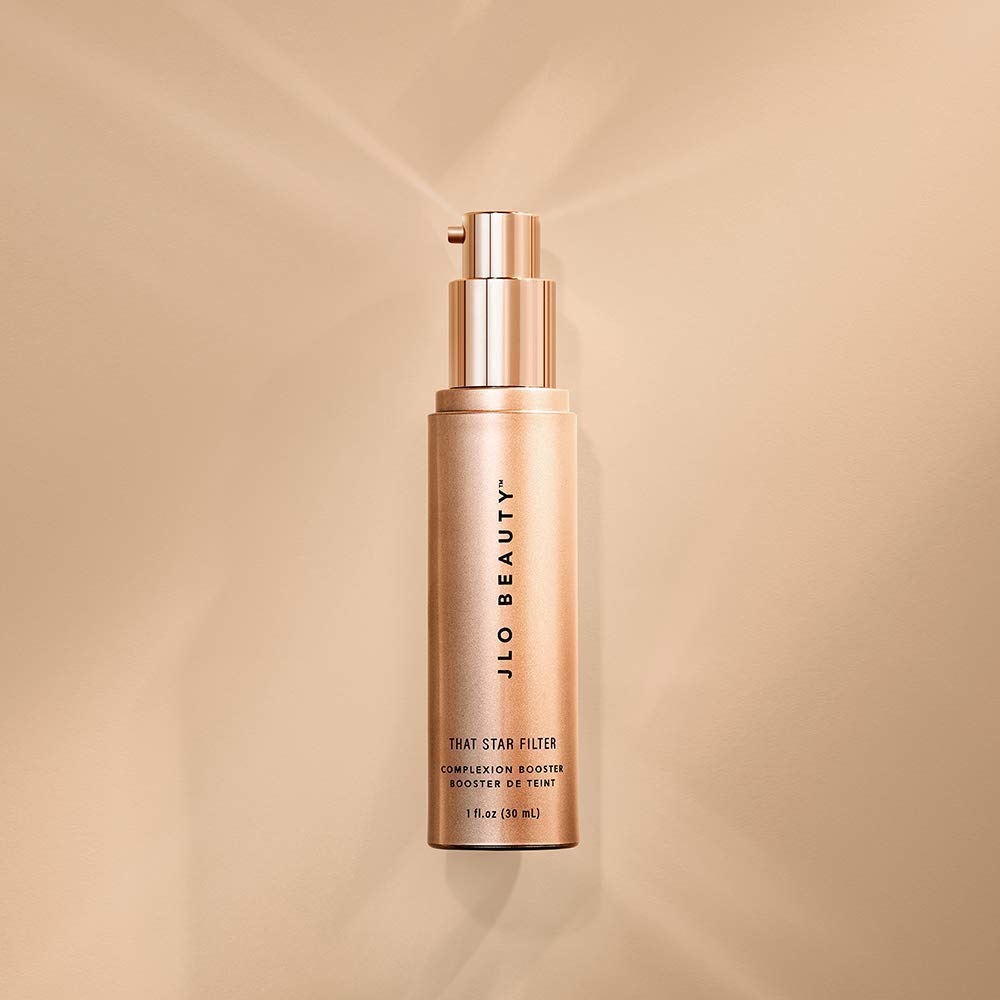 JLO BEAUTY That Star Filter Complexion Booster Highlighter & Bronzing Drops, Warm Bronze, 1 fl oz, For Body & Face, Makeup Primer with Vitamin E, Lightweight Shimmer Sheer Formula, Dewy, Glowy Skin
