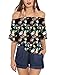 Just Quella Womens Off The Shoulder Long Sleeve Shirt Blouse 0318F