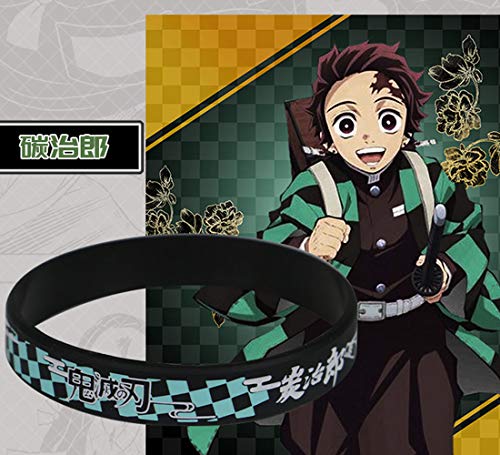 Demon Slayer Manga Merch Gift Set, Including Drawstring Bag,Stickers, Bracelets, Lanyard, Button Pins, Phone Ring Holder, Keychain for Japanese Anime Fans
