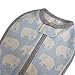 Woombie Original Nursery Swaddling Blanket - For Babies up to 6 Months (Kiss Elephant Blue, 14-19 lbs)