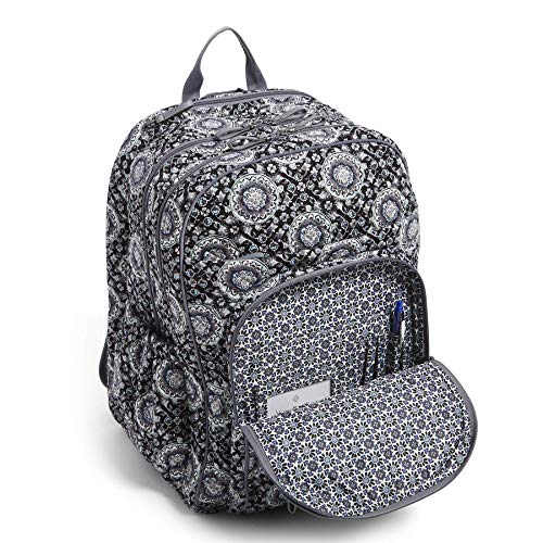 Vera Bradley Women's Cotton XL Campus Backpack, Charcoal Medallion, One