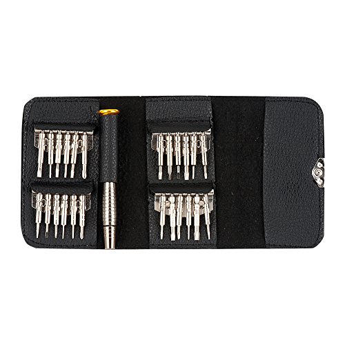 BAKTOONS 25 in 1 Precision Screwdrivers Set,Repair opening Tool Kit - Torx Phillips Screwdriver with Black Bag for Mobile Phone, PC Laptop, Macbook, Tablet , iPad, Computers (25pcs)