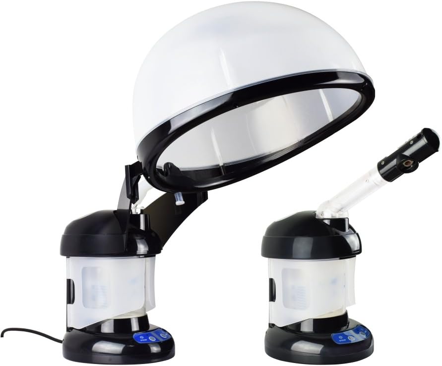 Professional Facial Steamer Machine, Portable Mini Desktop Steamer Home-Skin & Hair, Table Top Stand, Hot Mist Ozone(Black)