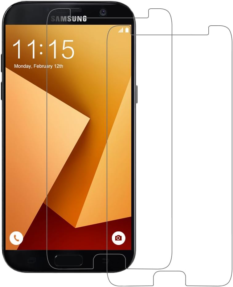 Samsung Galaxy A5 2017 Glass Screen Protector, POOPHUNS 2 Pack Tempered Glass Screen Protector Samsung Galaxy A5 2017, 3D Touch Compatible, 9H Hardness, One-push installation, Bubble free