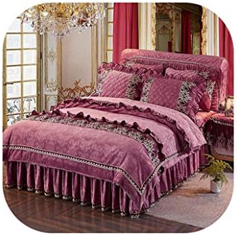 Tt レモンピンクブルー厚手フリースラグジュアリープリンセス韓国寝具セット クイーンダブルサイズベッド布団カバーベッドスカートセット 寝具セット3 クイーンサイズ 6ピース Townofgreenwood Org