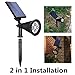 Solar LED Lights (2 Pack) [3rd Generation] HKYH(TM) 2-in-1 Solar Powered Outdoor Spotlight for Landscape Lighting Waterproof Wall Light Bulb Driveway Yard Lawn Pathway Garden
