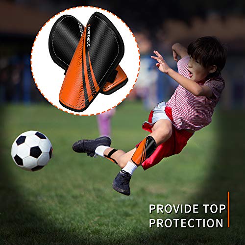 PORTHOLIC Youth Soccer Shin Guards, [2 Pair] Kids Soccer Shin Protective Pads Board Comfortable Lightweight and Breathable for 3-7 Years Old Boys Girls Children Toddler （S） - Thumbnail 6