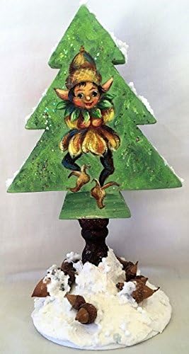 ANDY OAK-LEY: THE ACORN ELF Hand Sculpted, Hand Painted, Christmas, Santa, Sculpture, Decoration, Holiday, Decorative, Elf