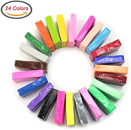 DIY Colorful Clay, NOT HOME 24 Colors DIY Safe and Nontoxic Malleable Polymer Clay, Creative Street Model Clay, Soft Power Toys Set Gifts for Children