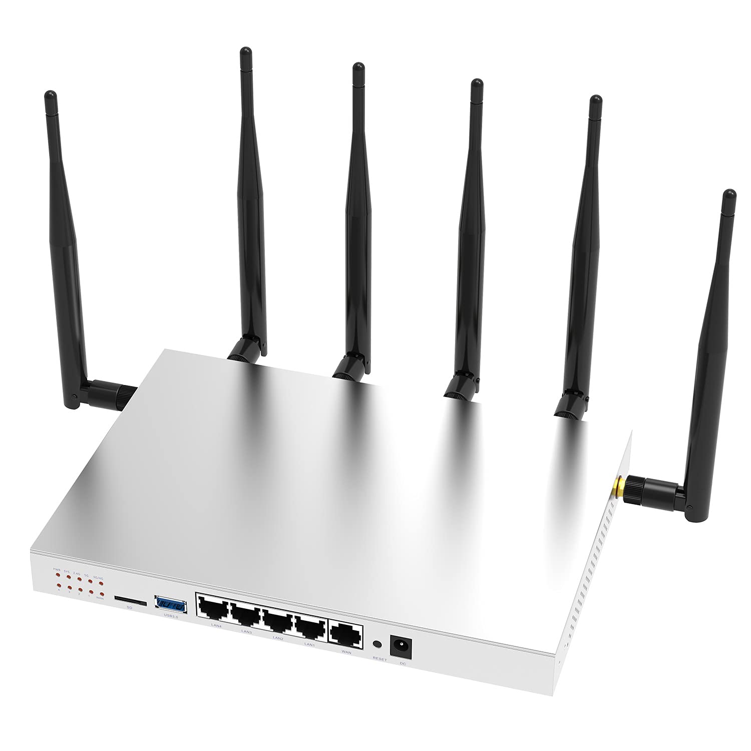 Zbtlink 5G LTE Router with Dual SIM Card Slot Unlocked, MU-MIMO Dual Band WiFi 6 Cellular Router with All Gigabit Ports and USB 3.0, 8 x 5dBi Antennas, Easy MESH (4G dual frequency gigabit)