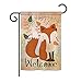 Ornament Collection Welcome Fox Garden Flag Wildlife Outdoor Deer Bear Wolf Pet Nature Farm Animal Creature House Decoration Banner Small Yard Gift Double-Sided, 13