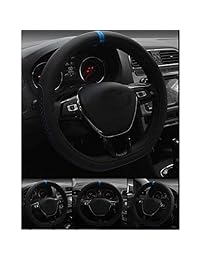 ZATOOTO D diseño cobertor para volante de auto de diseño con piel de microfibra antiderrapantes transpirable moda auto estilismo, Azul