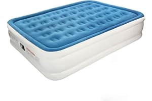 Sprinq Royal Series Queen Air Mattress with Built-in Pump, Durable Self-Inflating Air Mattress with High-Speed Air Pump, Comf