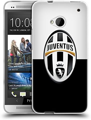 Official Juventus Football Club Black and White Crest Soft Gel Case for HTC One M7