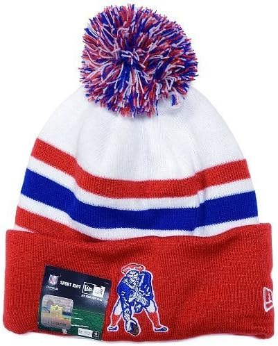 Amazon Com New Era New England Patriots Throwback On Field Embroidered Beanie Fold Cap Sports Fan Beanies Clothing